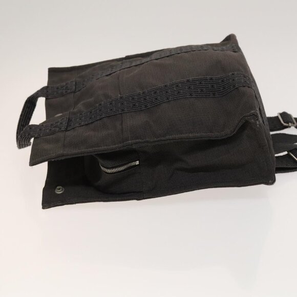 HERMES Her Line Add PM Backpack Canvas Gray Silver Auth - Picture 5 of 16